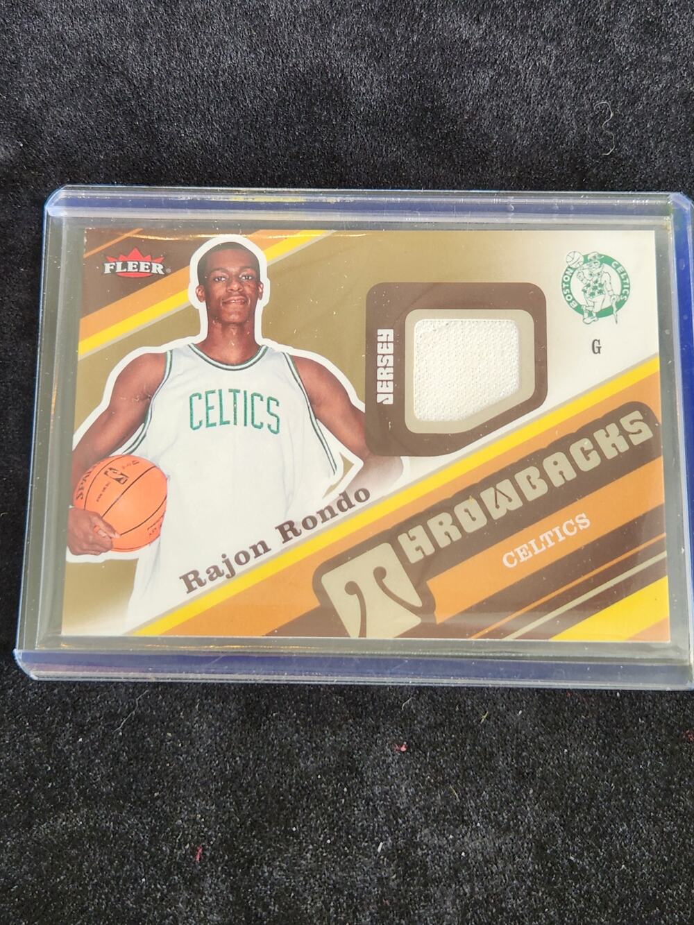 2006-07 Fleer Throwbacks Rajon Rondo RC #465M Jersey Celtics Card